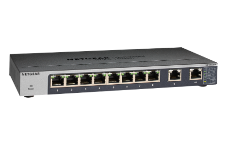 NETGEAR(ネットギア) GS110MX アンマネージスイッチ GS110MX | 8 Port Gigabit Ethernet Unmanaged Switch with 2-Port 10G