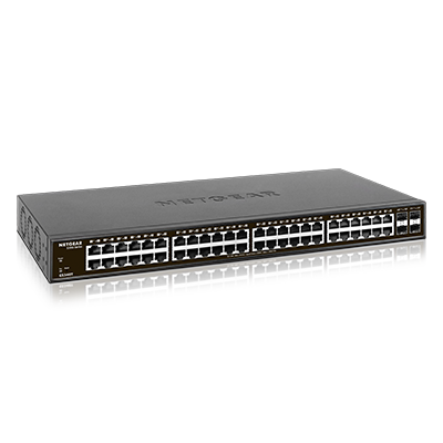 GS348T | S350 Series 48-Port Gigabit Ethernet Smart Switch and 4
