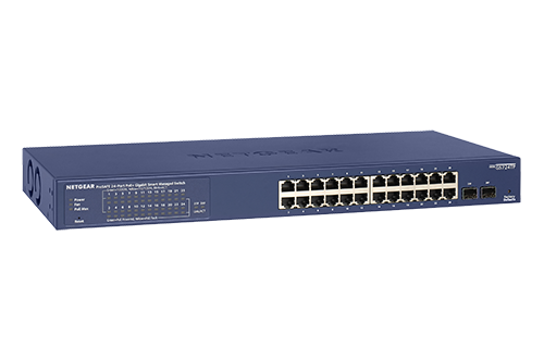 Netgear PoE+ 24ポート スイッチングハブ　GS724TPv2 GS724TPv2 | 24-Port Gigabit Ethernet PoE+ Smart Switch with 2 SFP