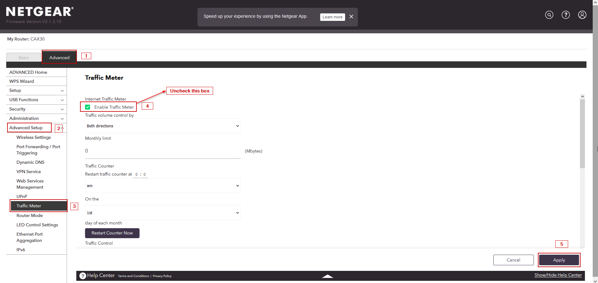 My Nighthawk CAX30 Cable Modem Router is not connecting to the
