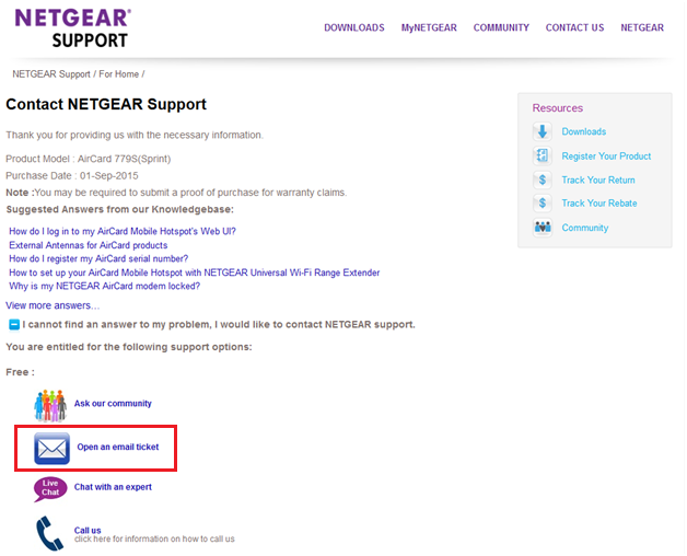 How do I register my AirCard serial number? Answer NETGEAR Support