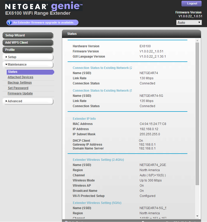 Unable to complete EX6100 extender installation setup process NETGEAR
