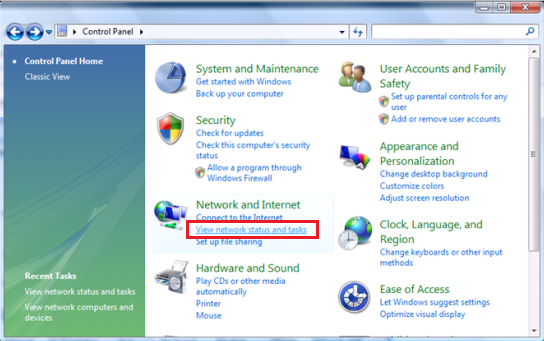 where is Personal PC configuration in Windows Vista